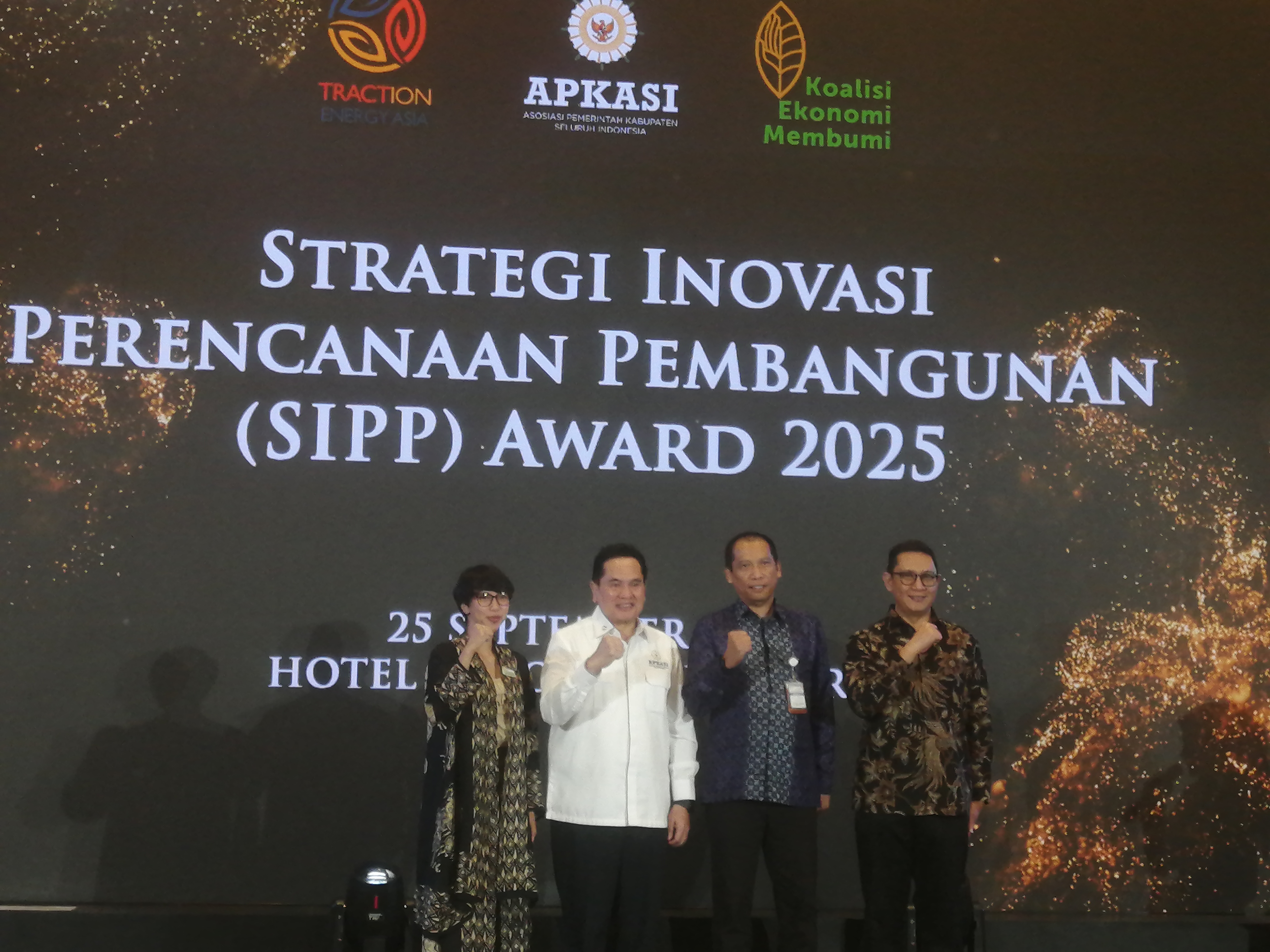 Acara Strategi Inovasi Perencanaan Pembangunan (SIPP) Award 2025 digelar di Hotel Borobudur. (SinPo.id/Tio)