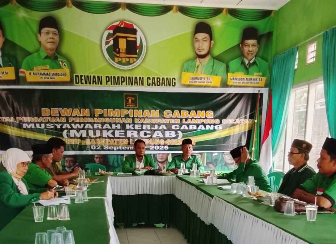 DPC PPP Lampung Selatan menggelar Musyawarah Kerja Cabang (Muskercab) pada Rabu, 3 September 2025. (SinPo.id/Dok. DPC PPP)