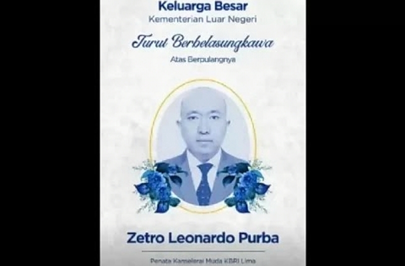 Ucapan duka cita Kemenlu atas meninggalnya Zetro Leonardo Purba (SinPo.id/ Dok. IG @kemlu_ri)