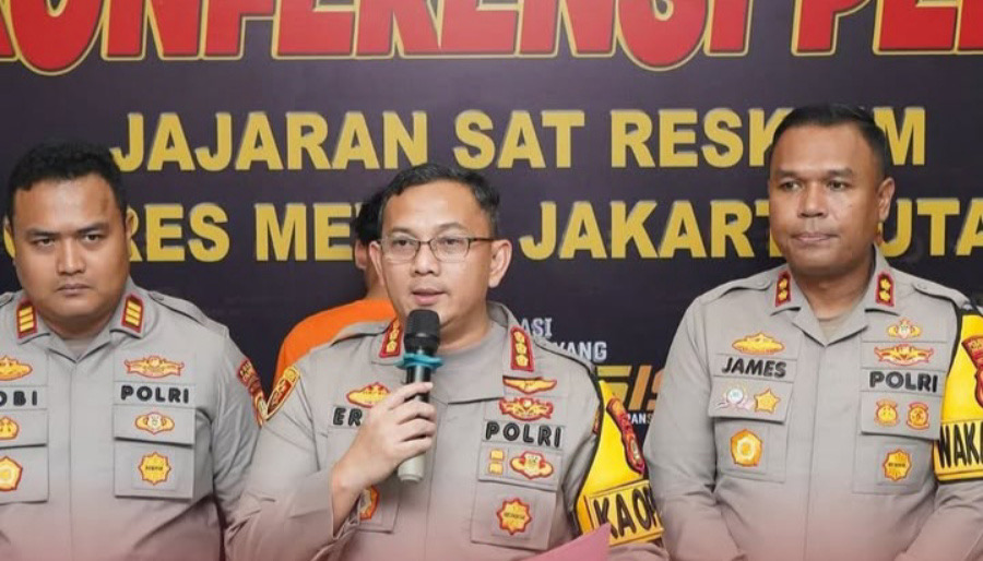 Konfrensi pers penusukan pemuda di Cilincing (SinPo.id/Dok.Polres Jakut)