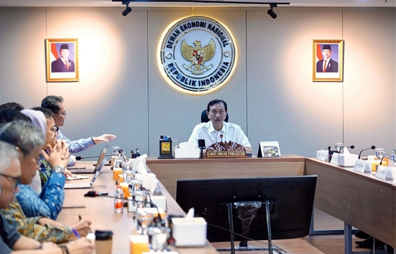 Ketua DEN Luhut B Pandjaitan menerima audiensi para ekonom AEI (SinPo.id/ Dok. DEN)