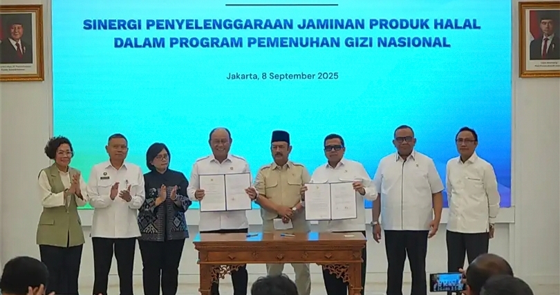BPJPH menggelar MoU dengan BGN terkait program MBG (SinPo.id/ Dok. BPJPH)