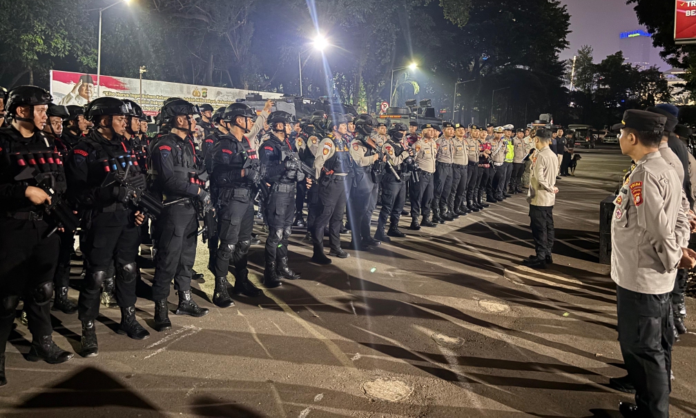 Personel yang diterjunkan untuk patroli skala besar di Jakarta (SinPo.id/ Humas Polda Metro Jaya)