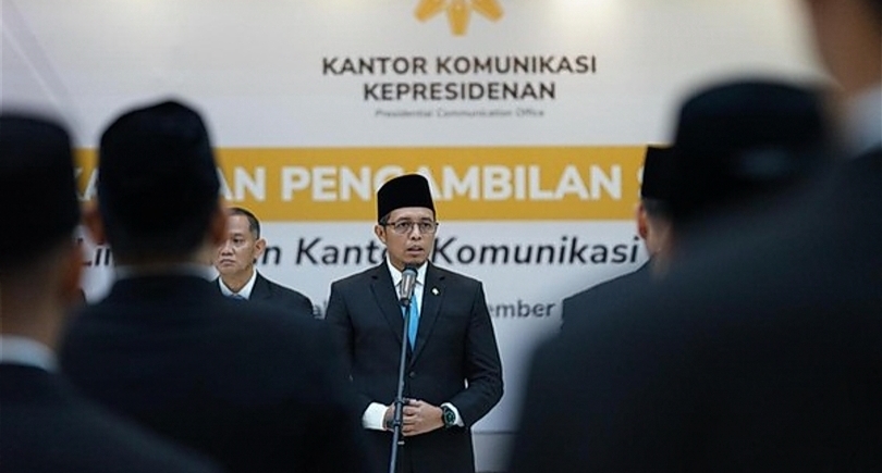 Mantan Kepala Komunikasi Kepresidenan, Hasan Nasbi (SinPo.id/ Dok. PCO)