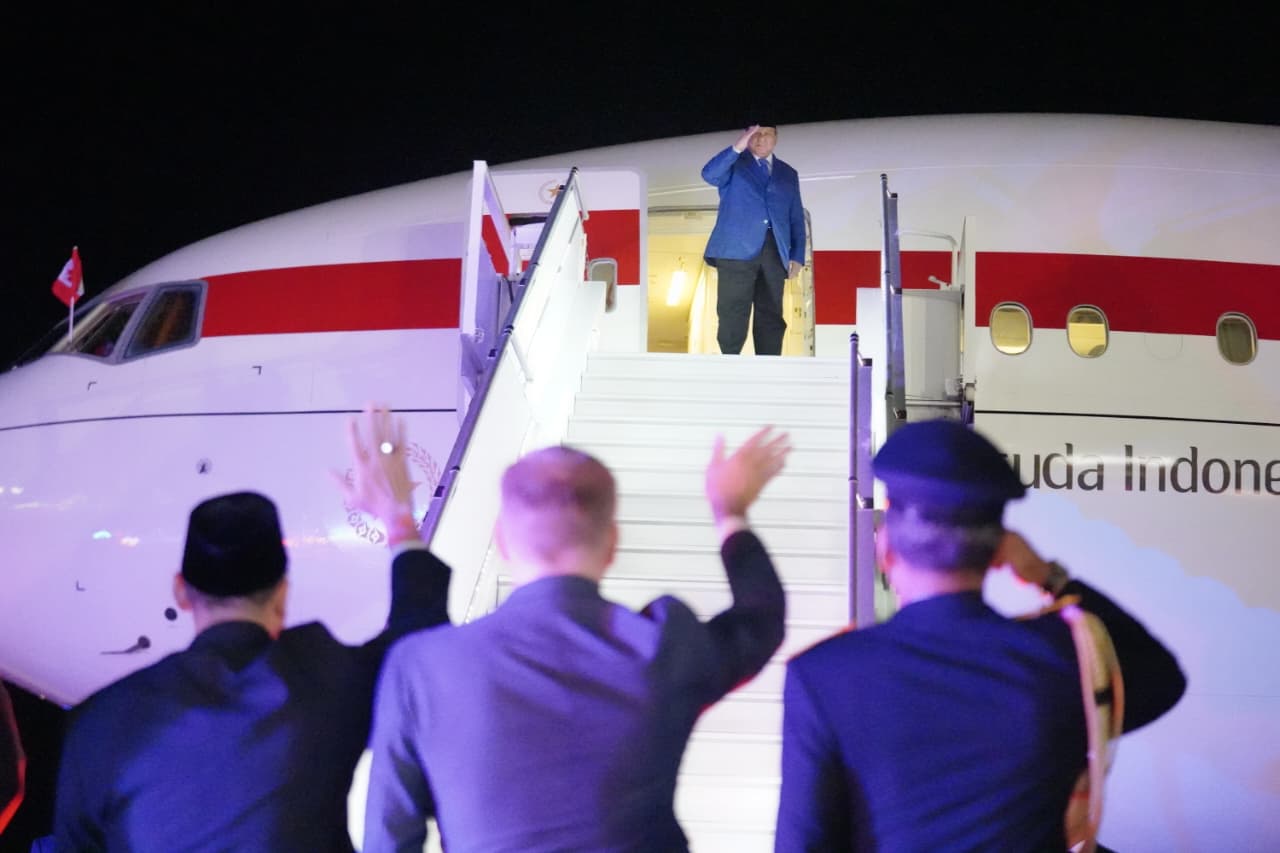 Presiden Prabowo Subianto saat akhiri lawatan di Ottawa (SinPo.id/ Setpres)