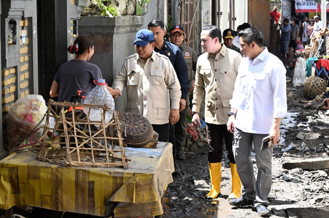 Presiden Prabowo Tinjau Langsung Lokasi Banjir di Bali (SinPo.id/Setpres)