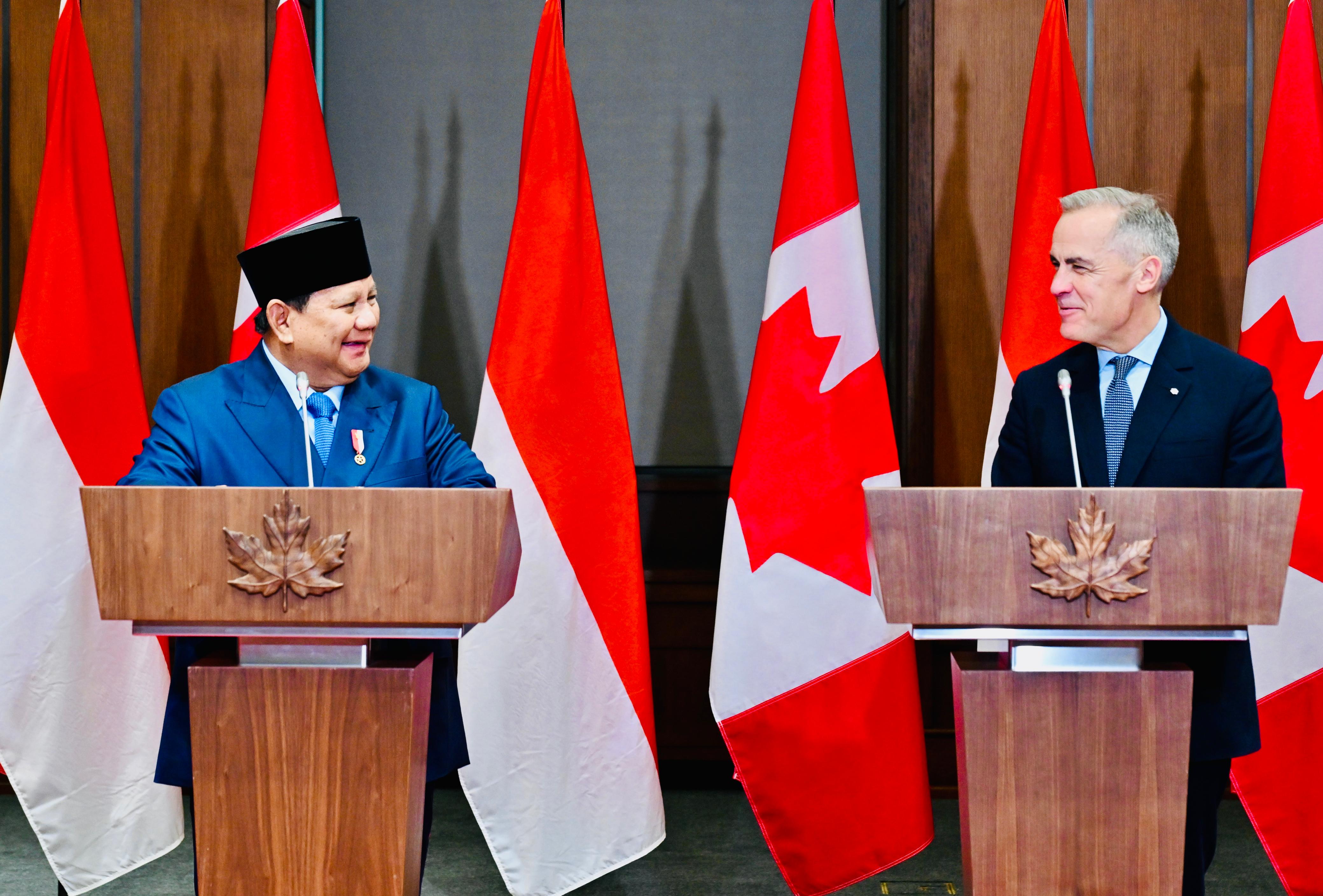 Presiden RI Prabowo Subianto dan Perdana Menteri (PM) Kanada, Mark Carney di Ottawa. Sekretariat Presiden