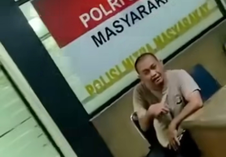 Bripka YK, polisi yang menyuruh masyarakat melepas pelaku curanmor (SinPo.id/ Tangkapan layar)