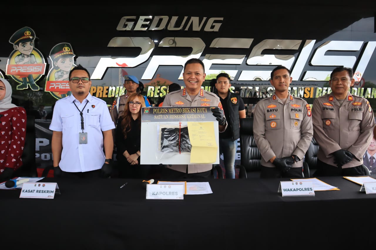 Konferensi pers tawuran maut di Bekasi Kota (Dok.Polres Bekasi Kota)