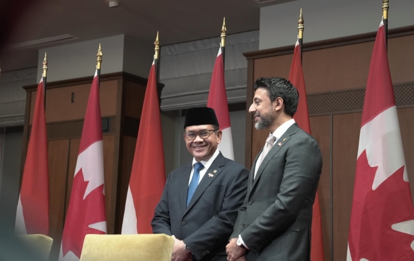 Mendag Budi Santoso dan Mendag Internasional Kanda Maninder Sidhu (SinPo.id/dok. Kemendag)