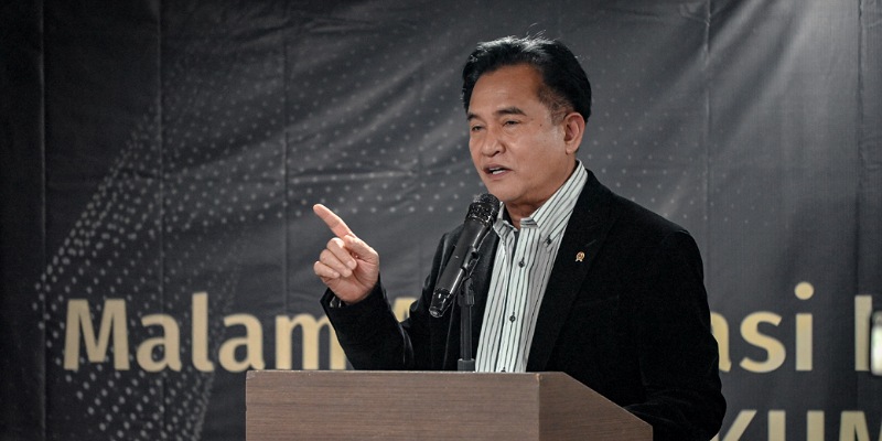 Menteri Koordinator Bidang Hukum, Hak Asasi Manusia, Imigrasi, dan Pemasyarakatan Yusril Ihza Mahendra. (SinPo.id/dok. Iwakum)
