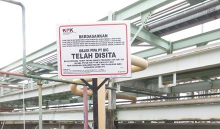 KPK menyita aset berupa tanah dan bangunan PT Banten Inti Gasindo (BIG) yang merupakan bagian dari ISARGAS Group.. (SinPo.id/Dok. KPK)