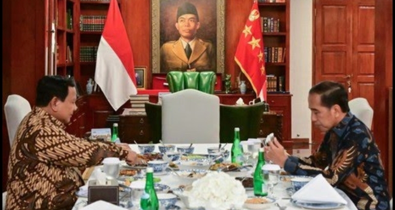 Presiden ke-7 Jokowi dan Presiden Prabowo makan siang di Kertanegara (SinPo.id/ Setpres)