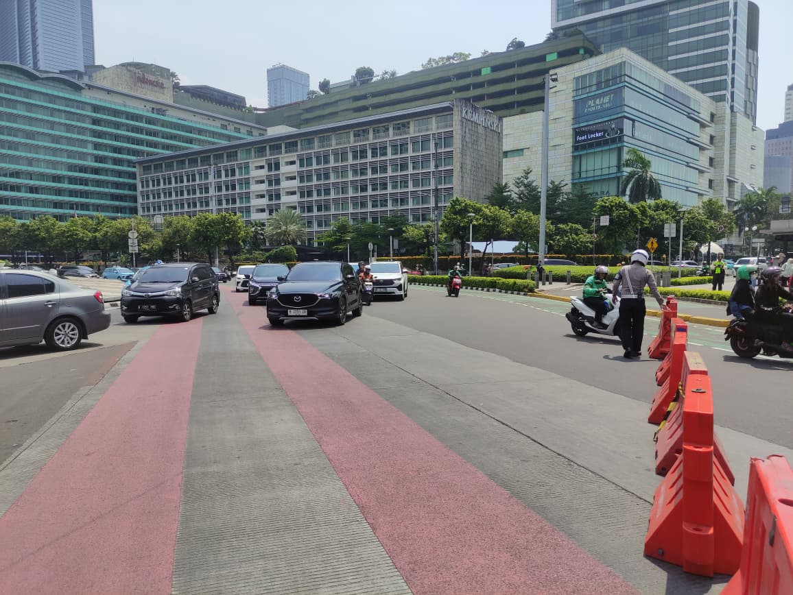 Situasi lalin di kawasan HI (SinPo.id/TMC Polda Metro)