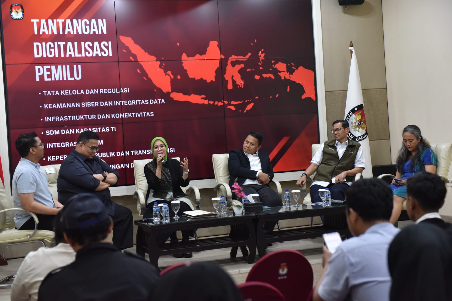 Diskusi bertajuk “Digitalisasi Pemilu dan Bonus Demografi Menuju Indonesia Emas” yang digelar Koalisi Pewarta Pemilu dan Demokrasi (KPPDEM) (SinPo.id/Sigit)