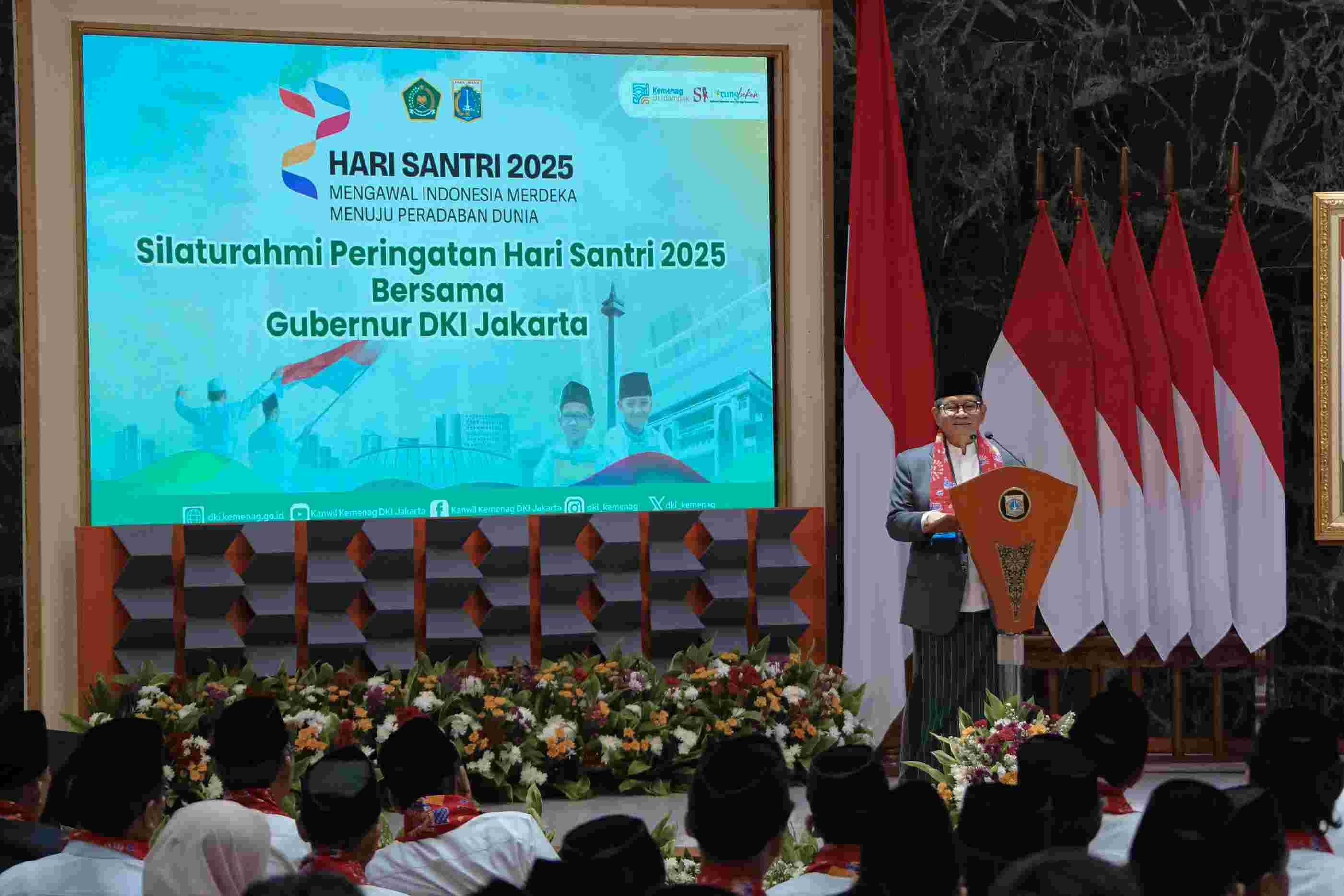 Gubernur DKI Jakarta Pramono Anung di peringatan Hari Santri 2025 (SinPo.id/ Dok. Pemprov DKI)