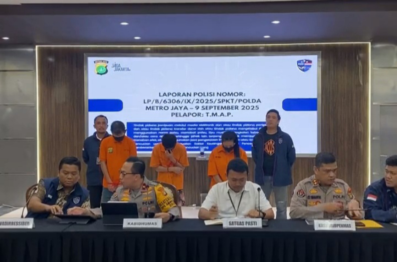 Konferensi pers pengungkapan trading kripto (SinPo.id/Firdausi)