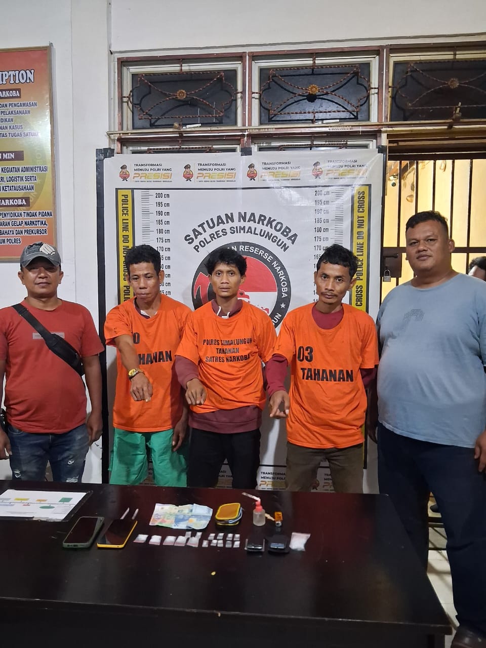 Tiga pengedar sabu yang ditangkap Polres Simalungun (SinPo.id/ Humas Polri)