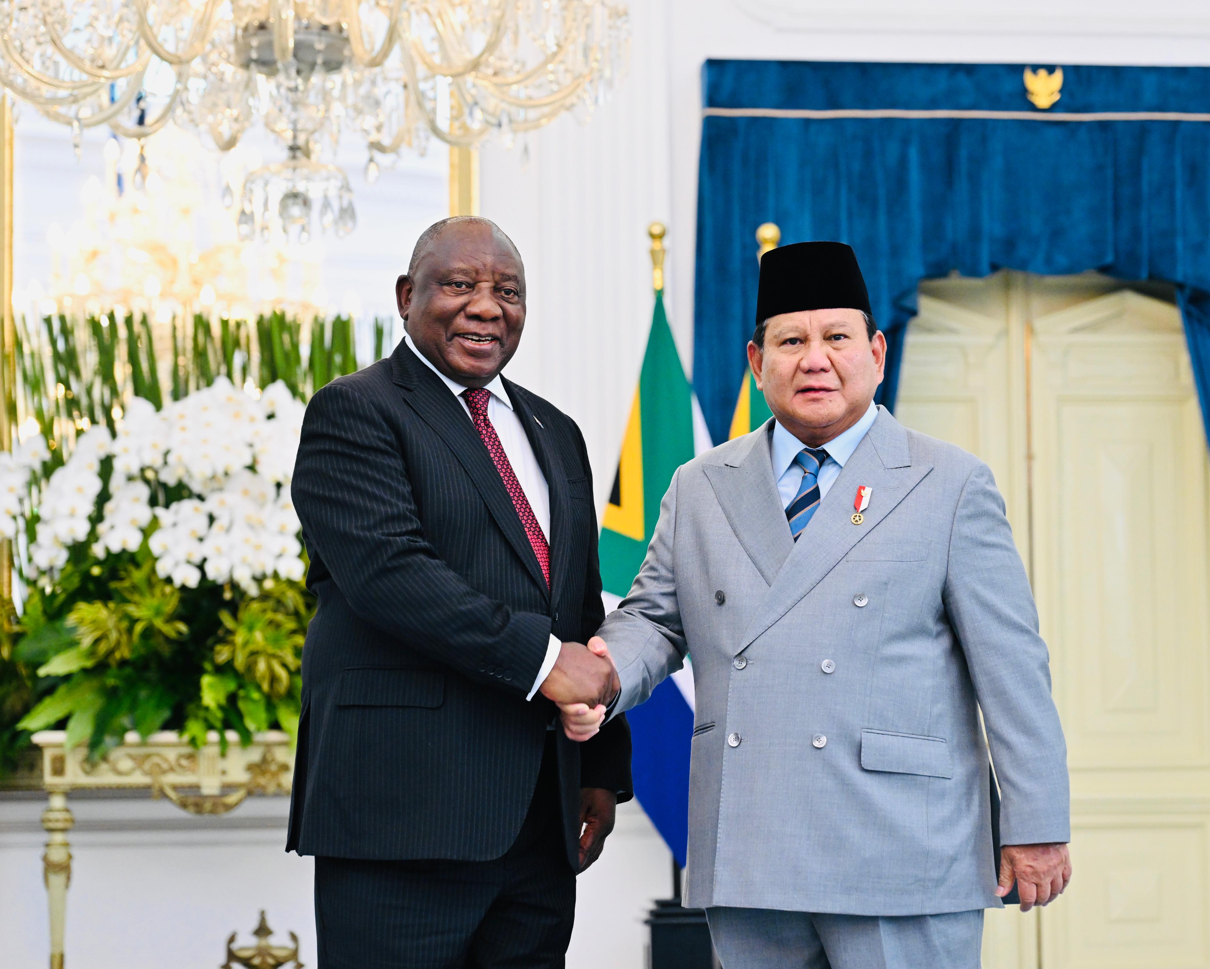 Presiden RI Prabowo Subianto bersama Presiden Afrika Selatan, Ramaphosa (SinPo.id/Setpres)