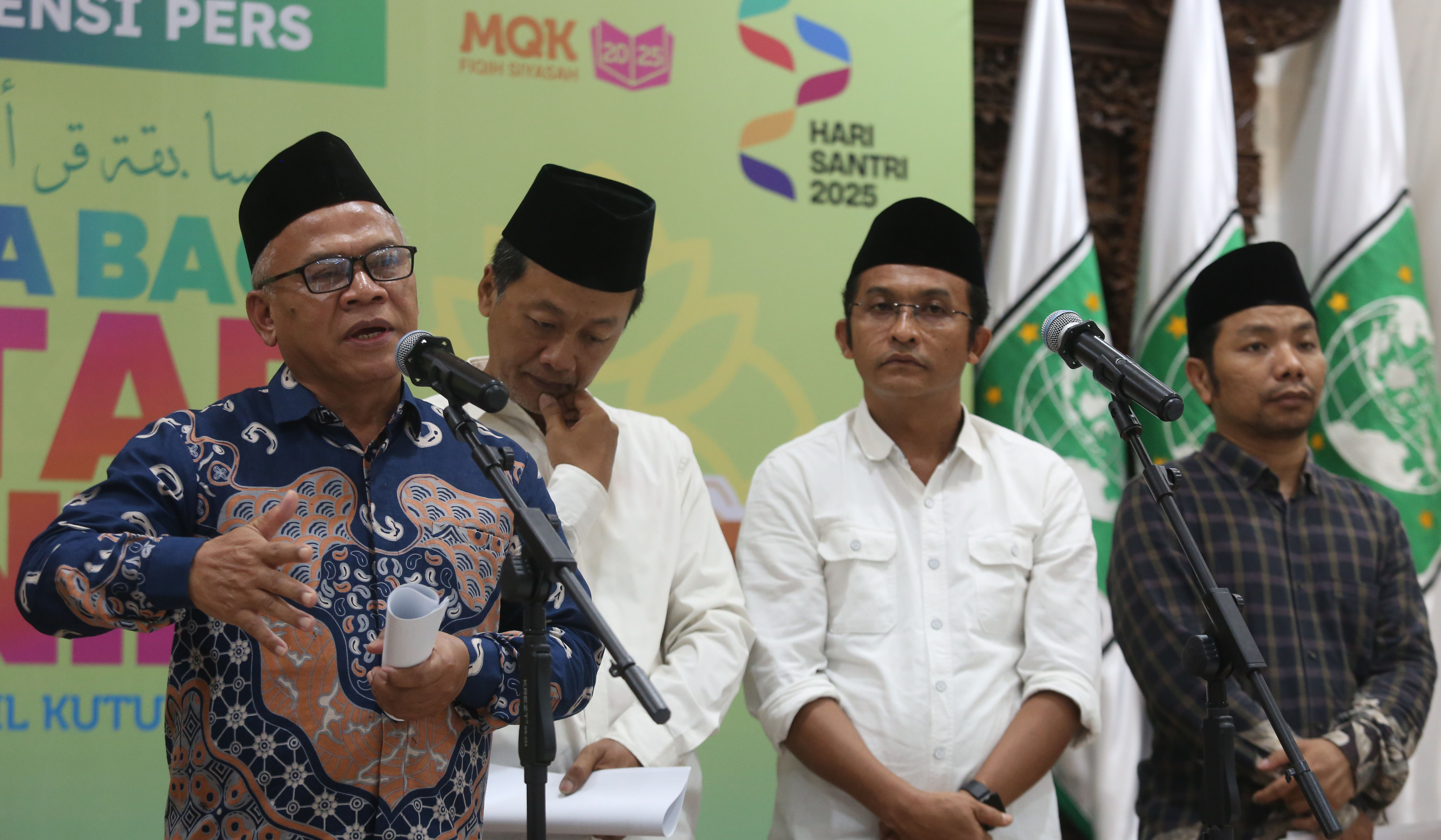 Konferensi pers jelang lomba baca kitab kuning. (Agus Priatna/SinPo.id)