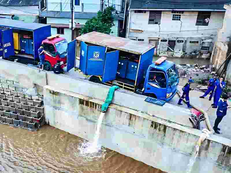 Dinas SDA DKI Jakarta mengptimalisasi infrastruktur pengendali banjir, penyiagaan armada pompa, hingga penguatan pemantauan lapangan merespons peningkatan curah hujan. (SinPo.id/Pemprov DKI Jakarta)