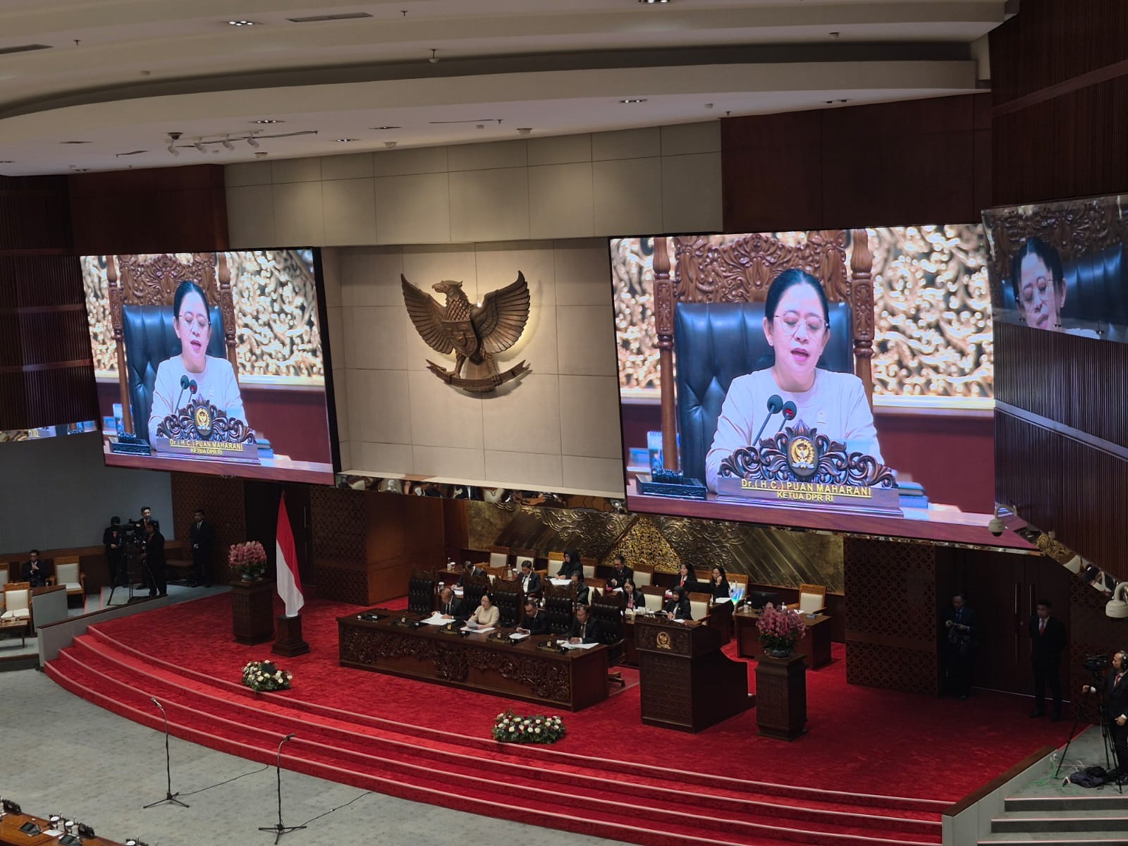 DPR RI menggelar Rapat Paripurna pembukaan ke-7 Masa Persidangan II Tahun Sidang 2025-2026. (SinPo.id/Galuh Ratnatika)