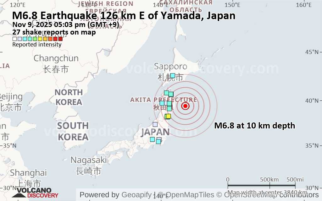 Gempa Jepang (SinPo.id/Volcano Discovery)