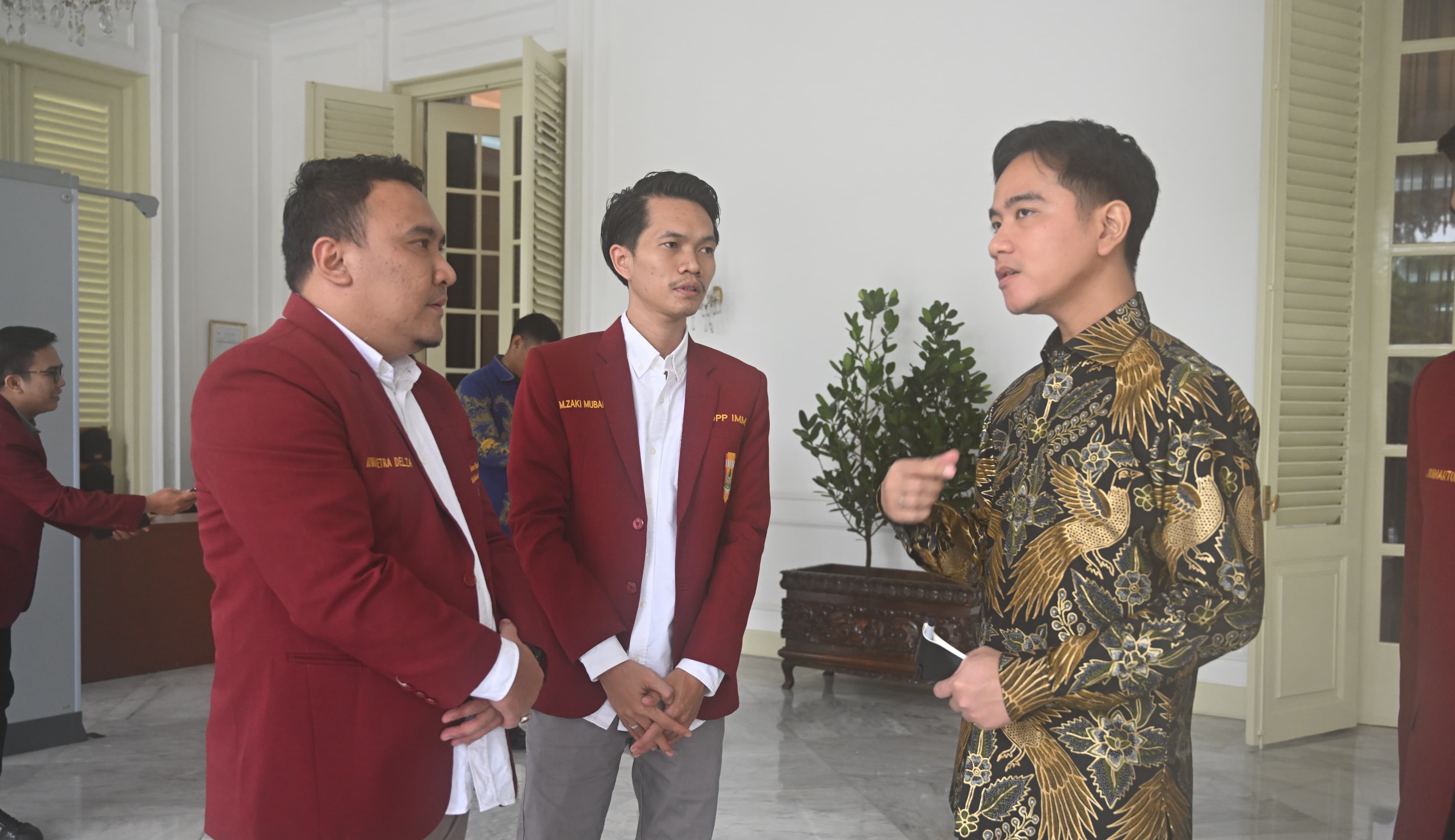 Wapres Gibran menerima kedatangan pengurus IMM (SinPo.id/ Setwapres)