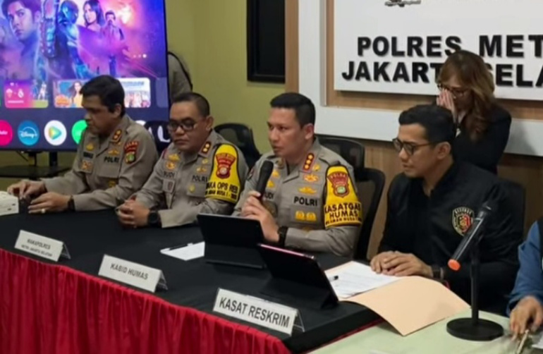 Konferensi pers kasus penculikan Alvaro di Polres Jaksel (SinPo.id/ Firdausi)