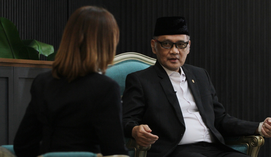 Menteri Haji dan Umrah Mochamad Irfan Yusuf (SinPo.id/Agus Priatna)