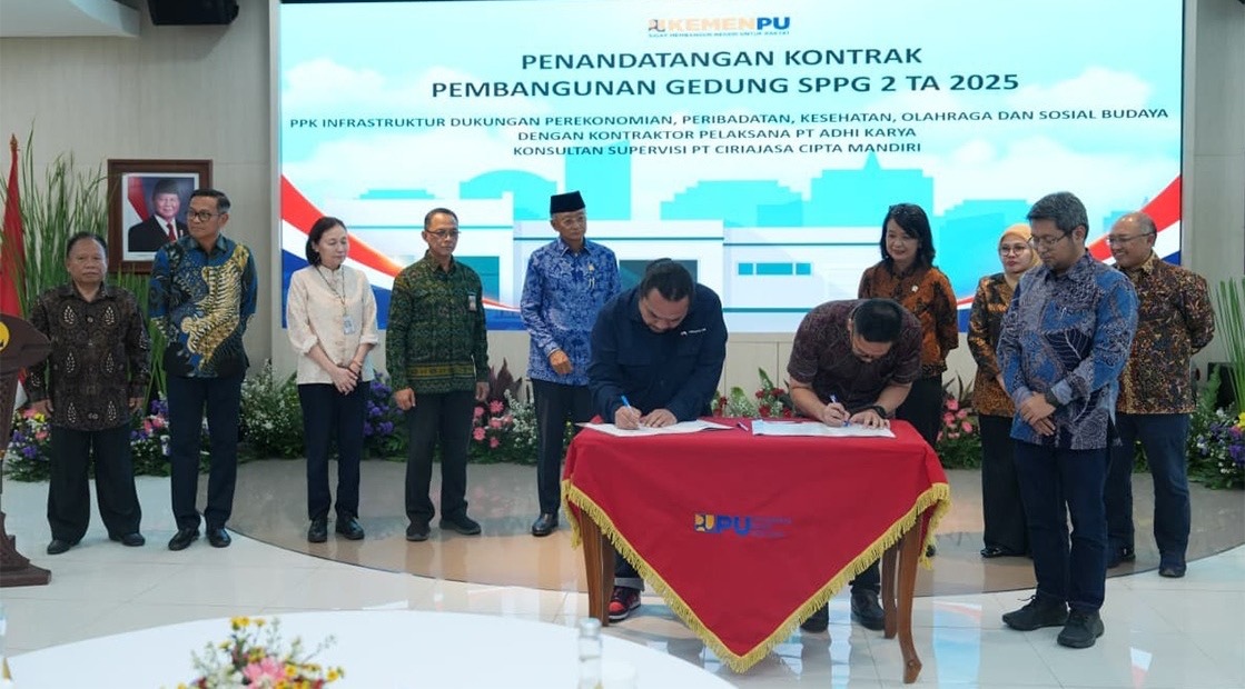 Kementerian PU tandatangani kontak pembangunan SPPG di 13 Provinsi. (SinPo.id/dok. KemenPU)