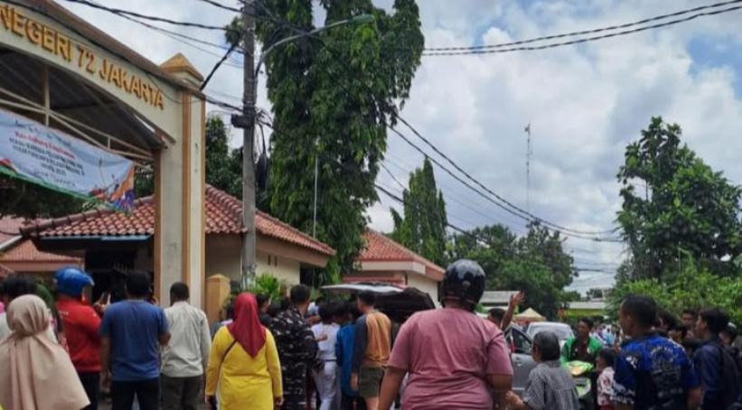 Lokasi ledakan di SMAN 72 Jakarta Utara (SinPo.id/Tangkapan layar)
