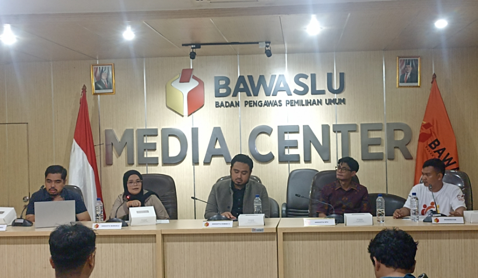 Konferensi pers Bawaslu (SinPo.id/ Sigit Nuryadin)