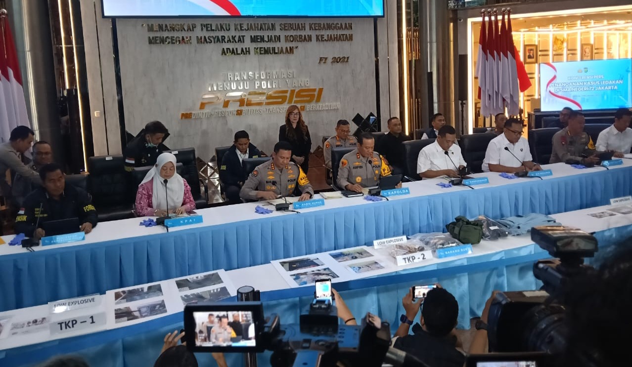 Konferensi pers ledakan SMAN 72 Jakarta (SinPo.id/Firdausi)