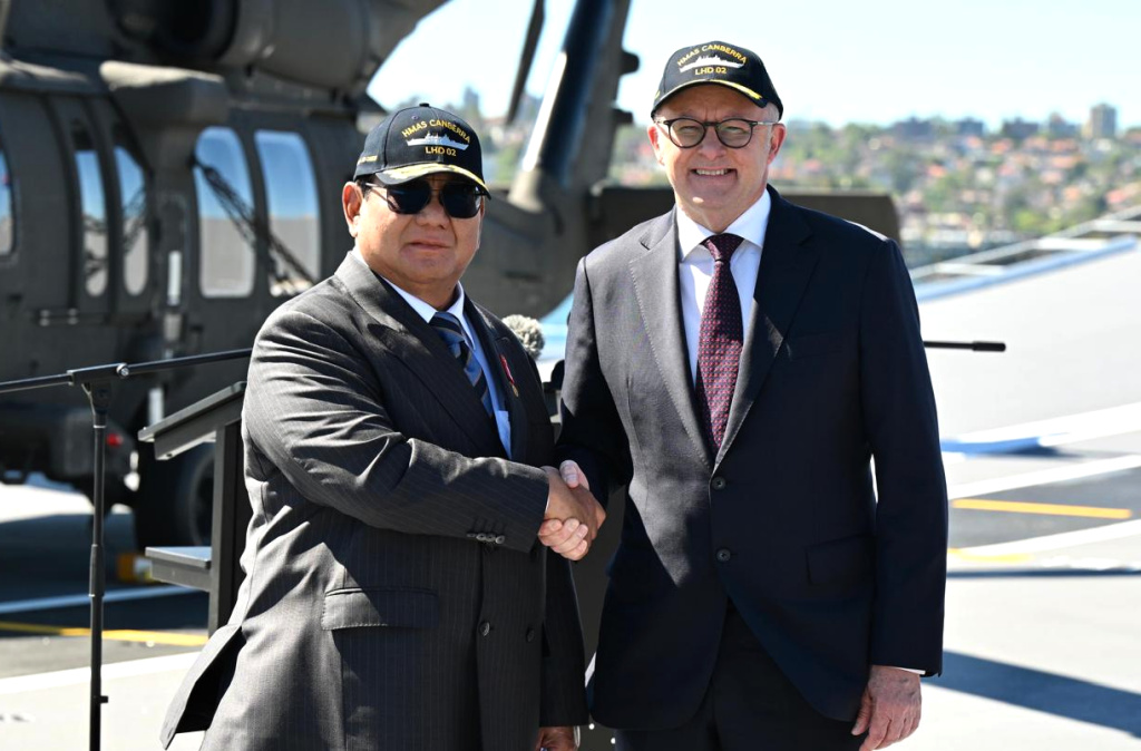 Presiden Prabowo melakukan kunjungan kenegaraan bertemu PM Australia Anthony Albanese untuk membahas kerjasama Indo-Pasifik (Ashar/Foto: BiroSetpres/SinPo.id)