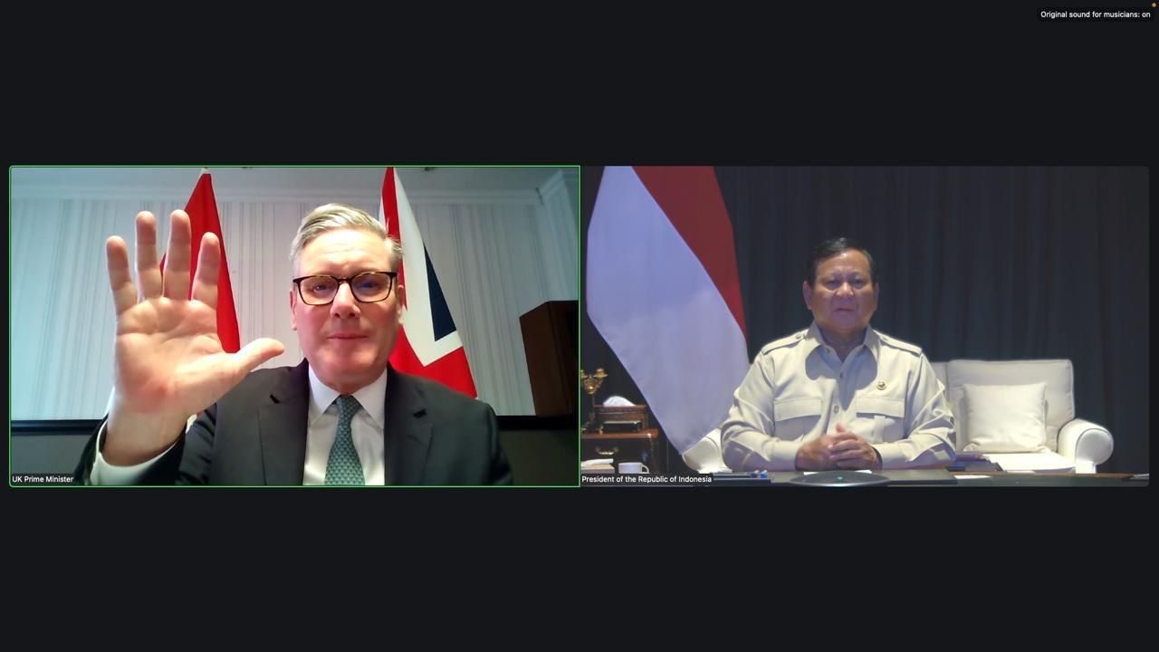 Presiden Prabowo dan PM Keir Starmer Gelar Pertemuan Virtual, Bahas Kemitraan Strategis hingga Isu Global (SinPo.id/Biro Setpres)