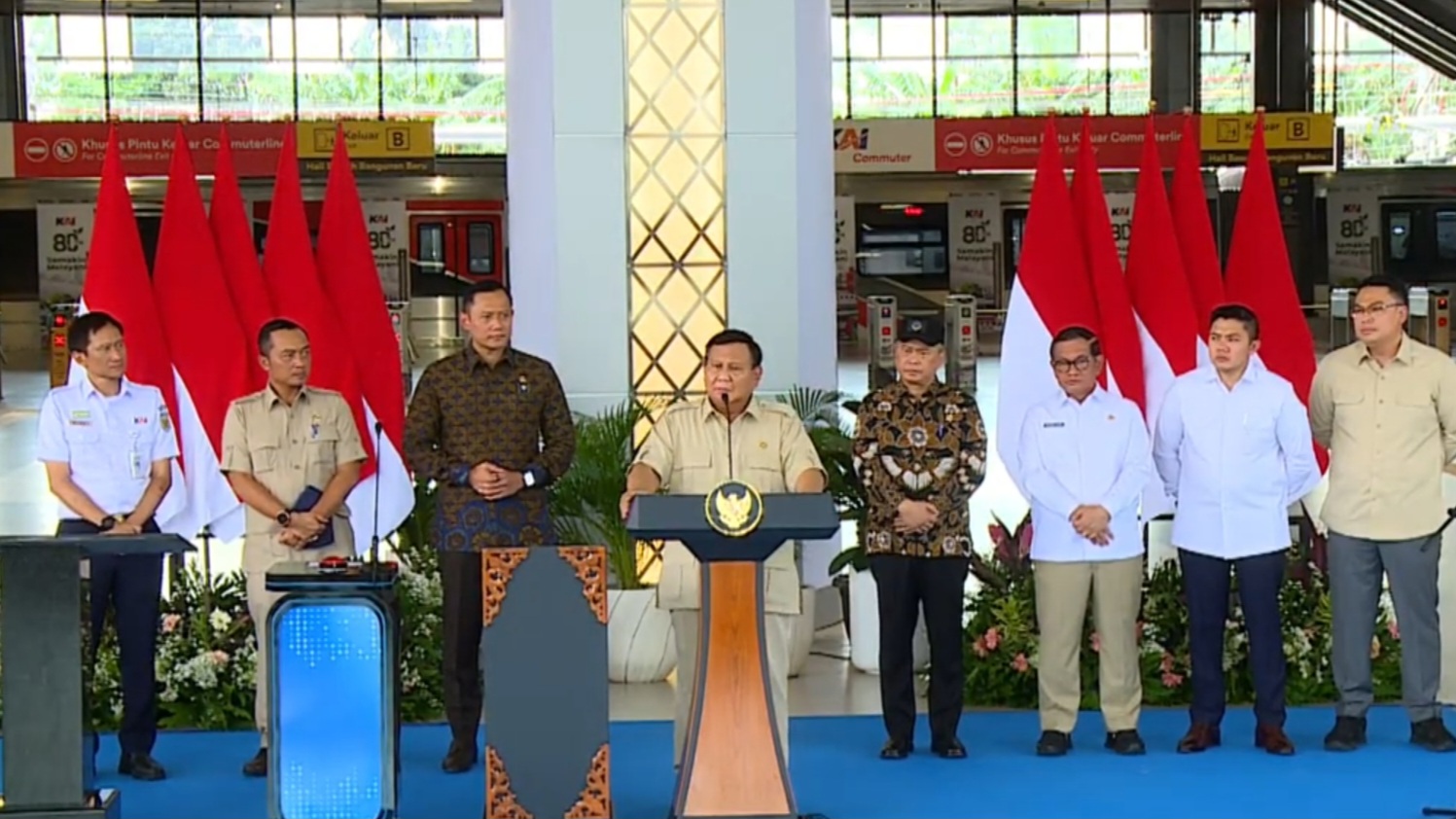 Presiden Prabowo Resmikan Stasiun Tanah Abang Baru (SinPo.id/YouTube Setpres)