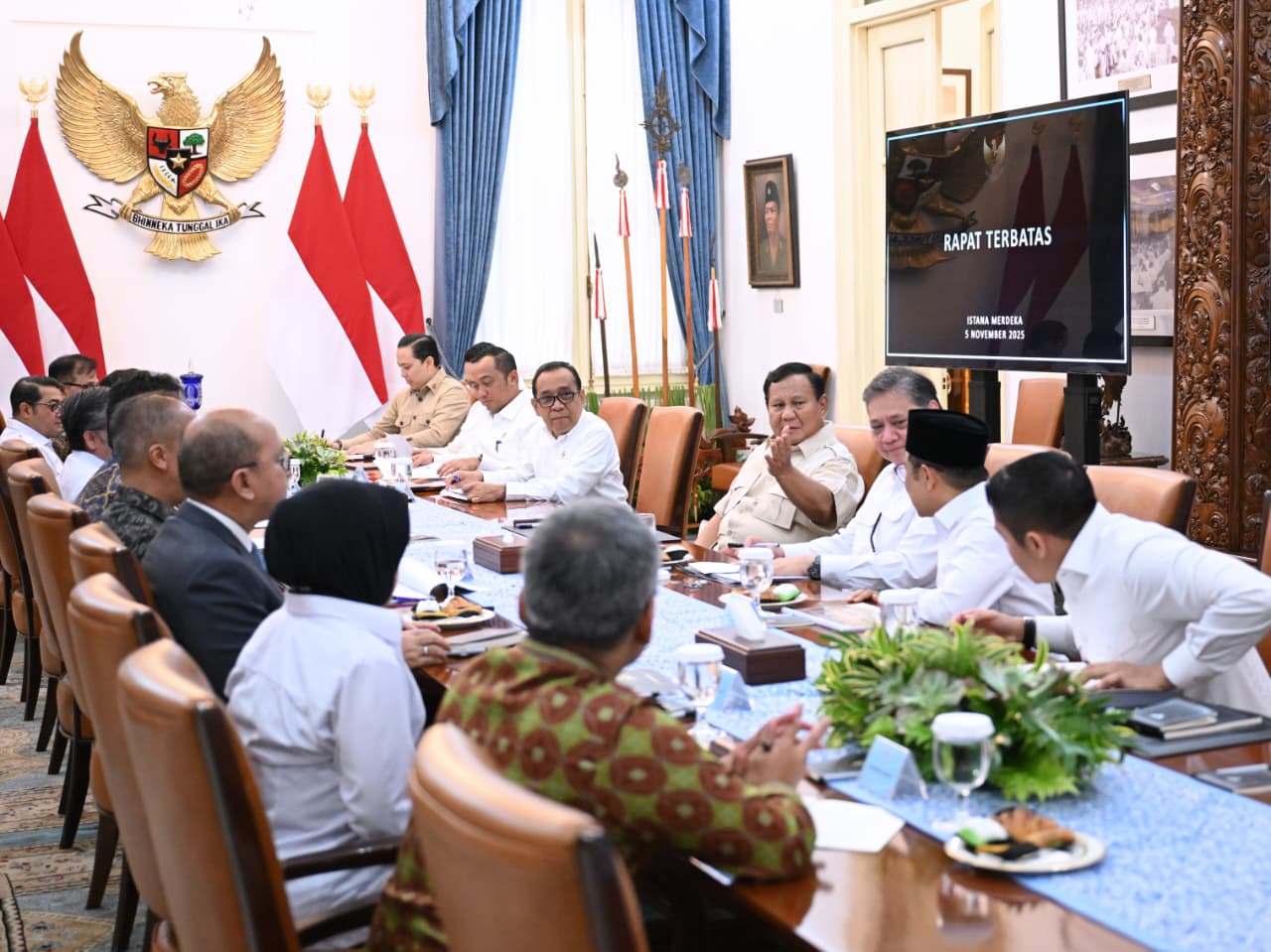 Presiden Prabowo Subianto gelar ratas di Istana Negara (SinPo.id/Setpres)