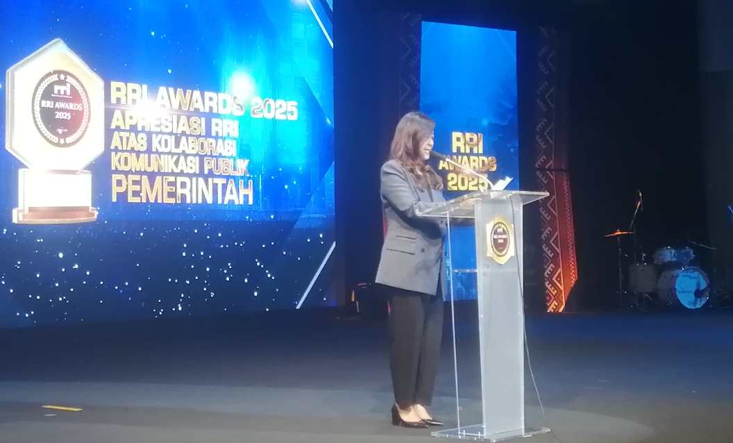 Menkomdigi Meutya Hafid di RRI Awards 2025 (SinPo.id/Tio Pirnando)