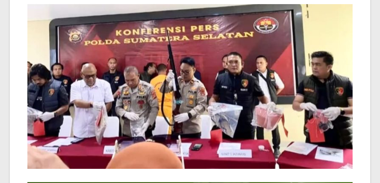 Konferensi pers kasus pembunuhan di Muba (SinPo.id/ Humas Polri)