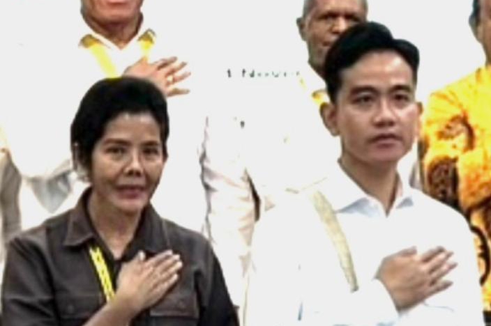 Anggota KEPP Otsus Papua Yanni dan Wapres Gibran Rakabuming (SinPo.id/ Dok. Pribadi)