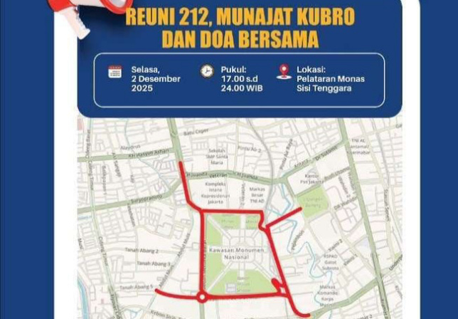 Rekayasa lalin di kawasan Monas (SinPo.id/Dok.TMCPoldaMetro)