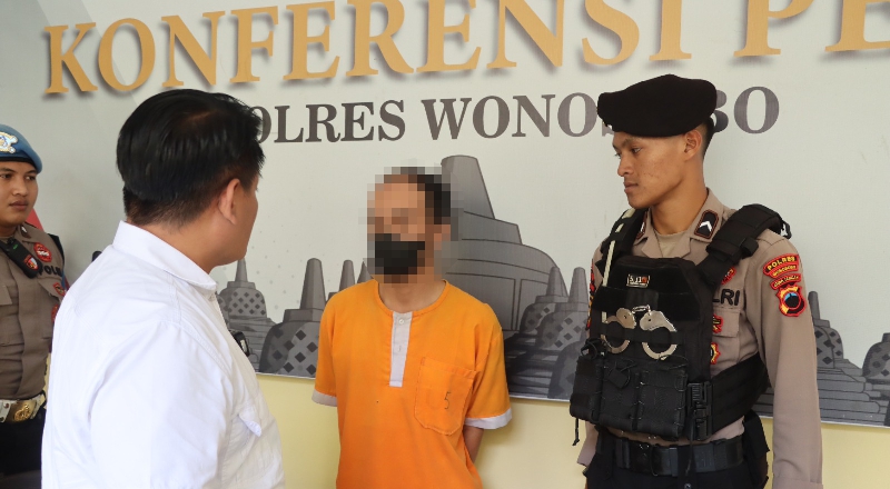 Pelaku penganiayaan perangkat desa (SinPo.id/ Humas Polri)