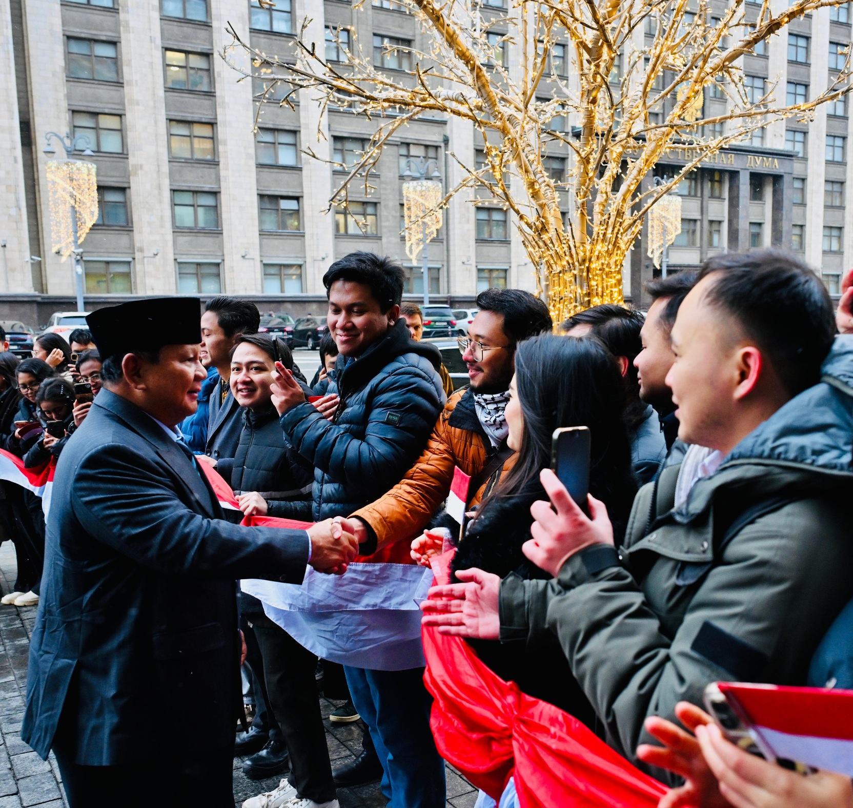 Hangatnya Sambutan Diaspora Indonesia untuk Presiden Prabowo di Moskow (SinPo.id/Biro Setpres)