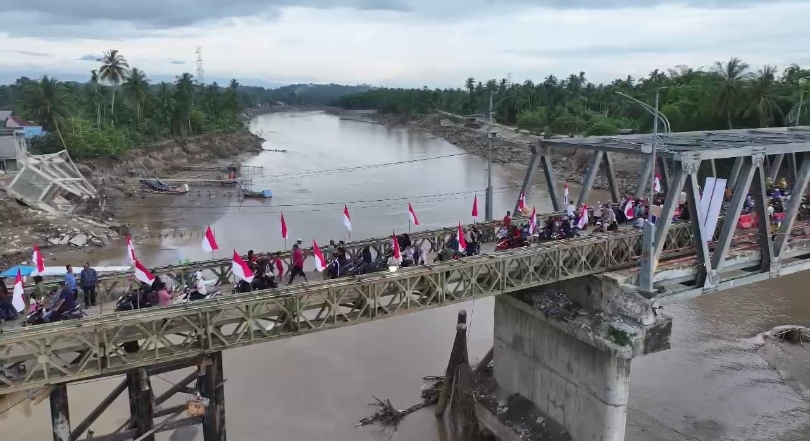 Ilustrasi jembatan Krueng Tingkeum sudah bisa dilalui (SinPo.id/ Dok. Kementerian PU)