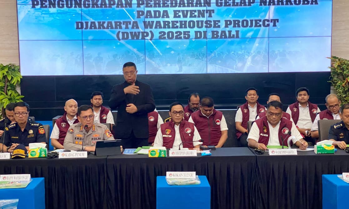 Konferensi pers kasus narkoba DWP Bali (SinPo.id/Dok.Polri)