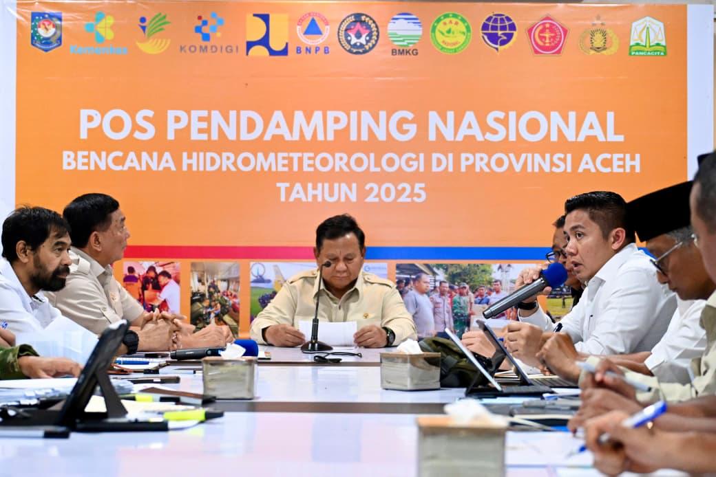 Presiden Prabowo Pimpin Rapat Terbatas Penanganan dan Pemulihan Bencana Sumatra (SinPo.id/Biro Setpres)