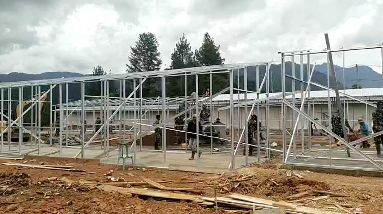 Progres pembangunan huntara di Sumbar (SinPo.id/Tim Media)