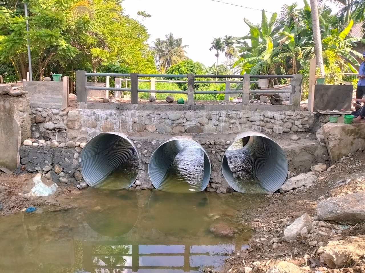 Jembatan kembali di bangun di Aceh pascabencana (SinPo.id/Tim Media)