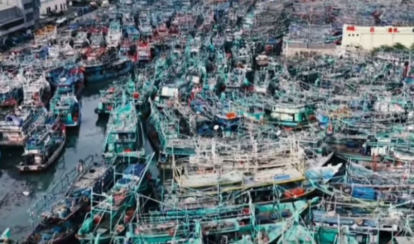 Penumpukan kapal di Pelabuhan Muara Angke (SinPo.id/Tangkapan layar)